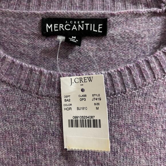 NWT J. Crew Mercantile men's pullover sweater M marled purple gray wool blend - Picture 4 of 7